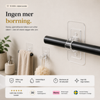 Gardinstångshållare - Stark montering. Inga hål i väggen